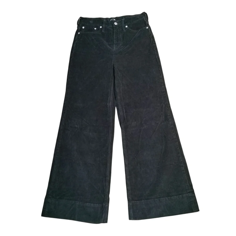 J. Crew Black Courdoury Wide-Leg Trouser Size 26 P